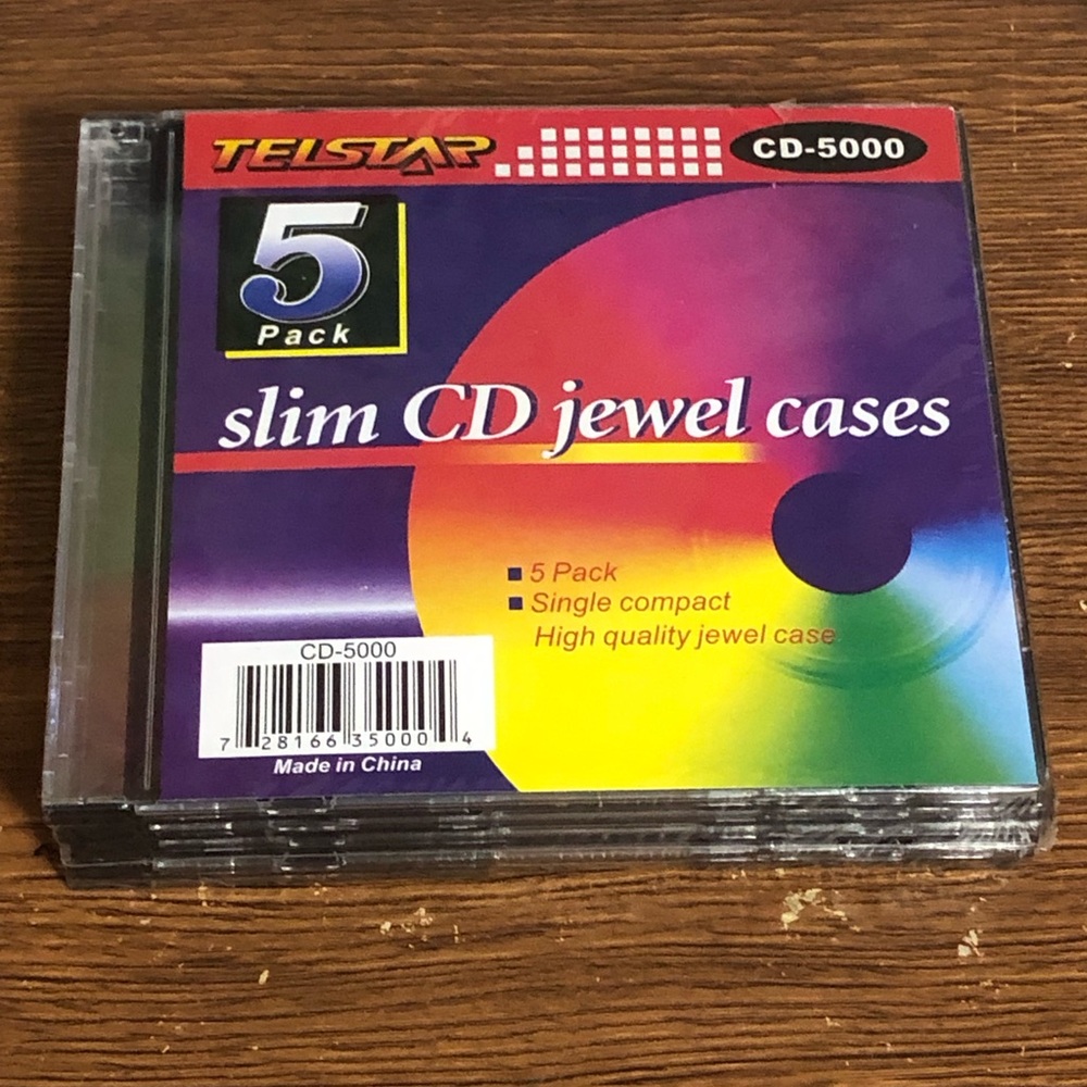 Slim CD Jewel Cases - Clear - 5 Pack